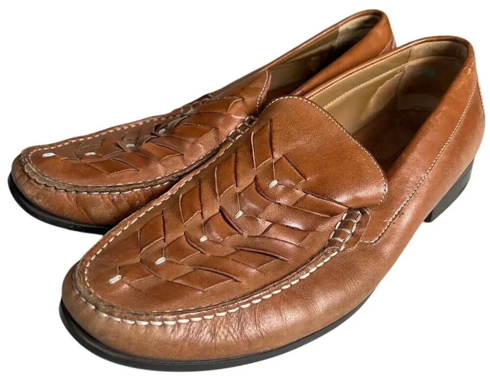 Johnston & Murphy Men’s Cresswell Woven Sheep-leather Brown Loafer Size 11